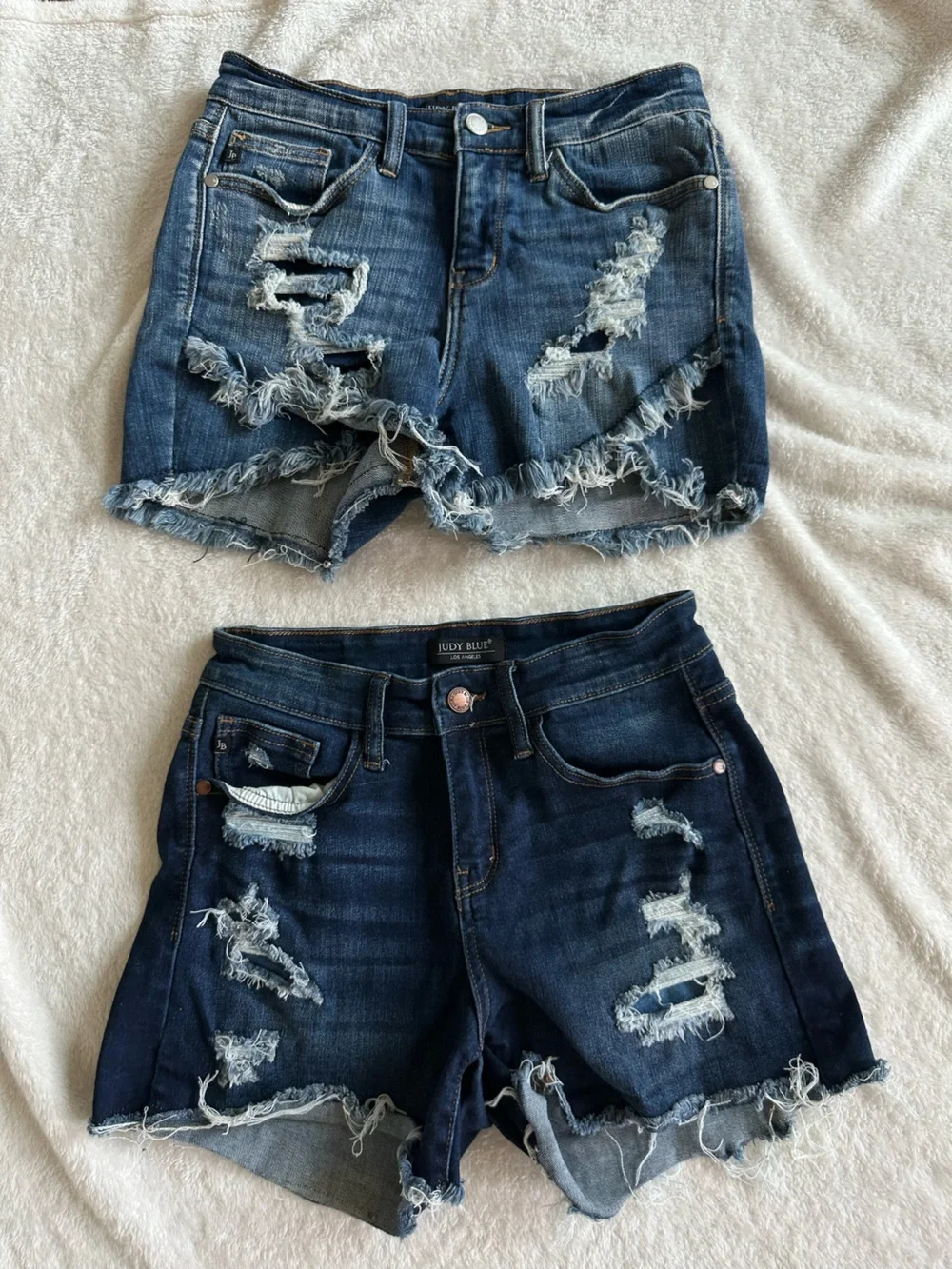 Judy Blue Women’s Size Small Denim Shorts Bundle Distressed High Rise (2 Pairs)